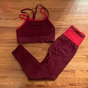 Like new fabletics madelaine petsch red workout set